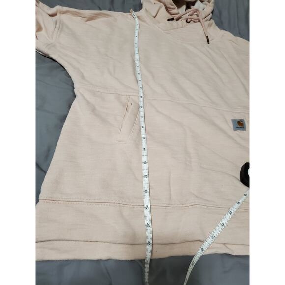 Carhartt Women’s Relaxed Fit Hoodie Sweatshirt Pullover Blush Pink Size Large - Picture 7 of 11